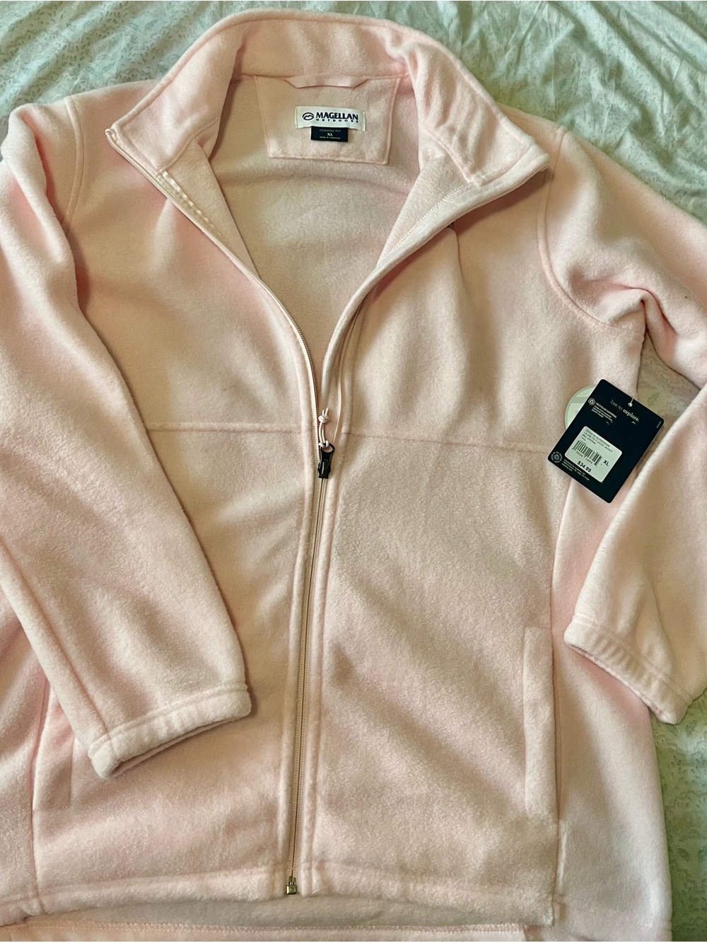 Magellan Outdoors Women's Light Pink Full-Zip Fleece Jacket